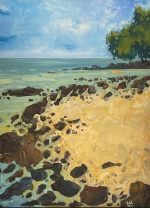 walk by Mauritius ocean